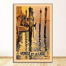 1 buc cadru opțional panza pictură vintage perete imagini decorare casă cadou călătorie în Italia Milano Veneția - Multicolor - Vizualizare 45