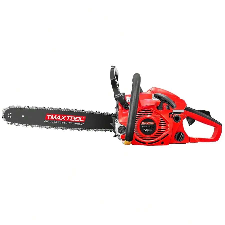 Motosierra de gasolina potente TMAXTOOL de 62 cc y 20 pulgadas con motor de 2 tiempos: perfecta para poda, desrame y aserraderos (negra)