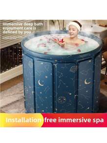Foldable Portable Bath Tub - 27.56 Inch Wide Adult SPA Bathtub, Featuring Thick Insulation Design, Suitable For Shower Room, Supports Hot Water & Ice Bath, 2 Drainage Holes, Ideal For Home, Dorm, Rental, Gym Back To School