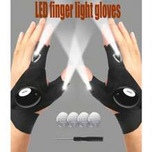 LED Illuminated Fishing Gloves For Emergency Repair, Night Fishing Lighting Gloves, Finger Lights Gloves