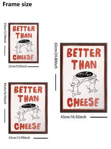 1pc Canvas Print Poster With Removable Frame, Multiple Sizes Available, Cute Cartoon Mouse Design, "Music Is Better Than Cheese" Modern Stylish Creative Wall Art Decor For Living Room, Bedroom, Hallway, Up To 60*90cm, Wood Magnetic Hanging Scroll Frame, Art Gift, Home Decor, PVC Tube Safe Packaging