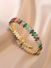 MOONSO 1 pieza Pulsera elegante y de moda con circonita, adecuada para que las mujeres la usen en ocasiones, diseño exclusivo, S8250