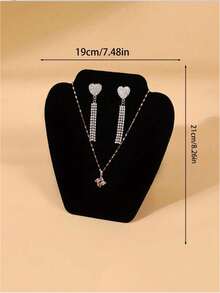 1 件黑色天鹅绒耳环耳环项链展示架、吊坠项链收纳架、手链架、珠宝配件架、珠宝盒，适用于情人节礼物、母亲节、生日礼物夏季必备女士收纳整理礼物旅行返校