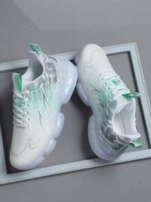 Zapatos deportivos para hombre, tenis casuales, con cordones, suela blanda y plana, cómodos, zapatos deportivos ligeros de baja altura para uso diario - Verde - Ver 1