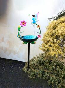 1pc Metal Bird Bath Rack And Feeder With Stakes, Used For Outdoor Garden, Yard, And Lawn Decoration, With Five Sturdy Grip Diameters Inserted Into The Ground - Outdoor Garden Water Features Outdoor Decor Garden Decor Home Decor