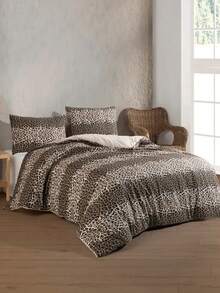 Soft Colours Duvet Cover And Pillowcase | Leopard Duvet Set | Turkish Cotton | 135x200 - 150x200 - 200x200 - 220x240 | - Multicolor - View 1