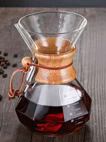 1PC Wholesale High Borosilicate Heat-Resistant Glass Rhinestone Wood Slice Coffee Pot Transparent Glass Mug Home American Shared Teapot Back To School