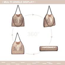 Women's Chain Strap Shoulder Bag – Faux Leather Foldable Slouch Tote With Zip Closure, Casual Soft Hobo Bag For Daily Use, Work Or Going Out - Gold Pink - View 2