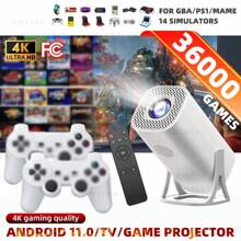 Android 11 Gaming Projector Home Theater Wireless Gaming Controller Dual WIFI 1280*720P For MirrorCast/Youtu/+