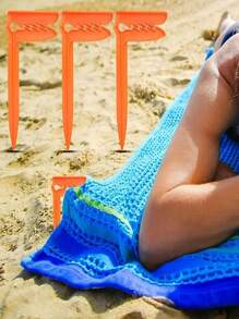 4/8 Piezas Pinzas para Toalla de Playa, Pinzas para Esterilla de Playa, Sujetadores de Toalla de Playa - Estacas de Anclaje para Toalla de Playa Exterior, Abrazaderas de Estacas de Anclaje, Sujetadores de Manta de Picnic, Picos de Arena para Toalla de Playa, Soporte de Plástico para Playa y Camping, Soporte Multiusos para Toalla y Esterilla de Picnic para Camping y Viajes a la Playa, Accesorios de Viaje, Artículos Esenciales de Playa