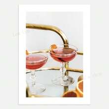 1 件墙面艺术海报现代鸡尾酒帆布画杜松子酒内格里尼亚苦艾酒墙画北欧海报厨房酒吧装饰墙画帆布艺术，可选框架 - 彩色 - 查看 36