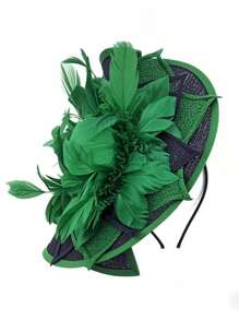 European&American Vintage Green Accessories High-End Tea Party Hat, Palace Party Headpiece, Kentucky Derby Fascinator, Wedding Accessories Mini Hats Tiny Hats Mini Top Hat Mini Cap