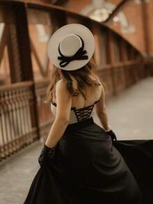 Women's Elegant Church Hat, French Fashion Hat, Bridal Small Hat, British Style Hat, Hat, Noble Lady Hat, Retro Hat, Bow Hat, Birthday Party Headdress, Party Attire Hat, Black Hat, Racing Hat, Race Meeting Hat - 1134 - View 1