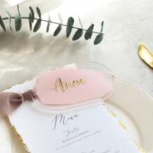 Bogen-ovale Acryl Platzkarten, 4x2,5 Zoll DIY blanko Halbkreis Acryl Schild, 3 mm dick perfekt für Hochzeitstisch Dekoration, Geburtstag, Tischmitte, Dekoration, Party, Veranstaltung