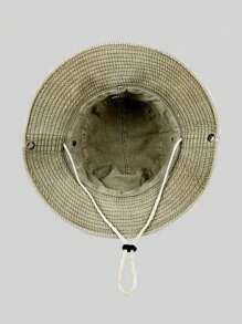 1pc Men's Sun Block Bucket Hat, Outdoor Hiking Climbing Fishing UV Protection Cowboy Hat, Unisex Sun Hat