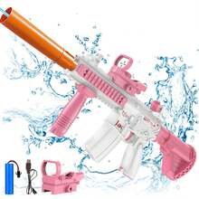Electric Water Gun,Auto Suction Powerful Water Guns For Adults&Kids,Squirt Guns 30 Ft Range,Battery Powered Squirt Gun,Automatic Water Gun,Pool Beach Outdoor Party Toys For Kids Ages 8-12 - Pink - View 1