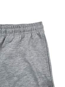 2双男士短裤，带侧袋，松紧腰带和抽绳，适合户外休闲出游，纯色简约，灰色短款短裤，健身跑步，百搭夏季，适合送给丈夫和男朋友的礼物 - 灰色 - 查看 5