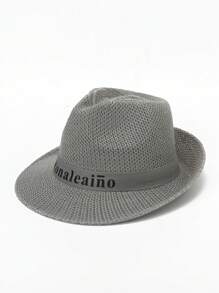 Unisex Brimmed Jazz Hat With Planet Pattern, All-Season Felt Cap For Outdoor, Suitable For Women