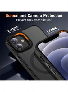 Defender MagSafe Magnetic Case Cover Compatible With Iphone Soft Anti-Shock Black Phone Cases Waterproof Anti-Fall Scratch Resistant