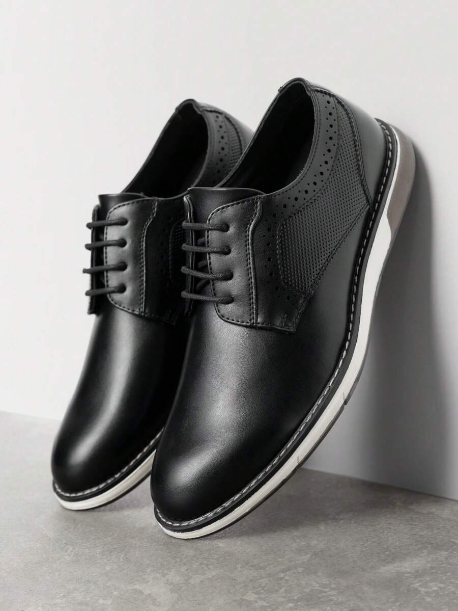Men's Plain Toe Oxford Shoes Business Formal Derby Dress Sneakers Crossflex GentEdge - màu nâu - Xem 1