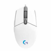 Logitech G102 有线游戏鼠标，RGB 灯光，高性价比，轻量化设计，非常适合电竞初学者，适合中小手，白色 - 白色 - 查看 5
