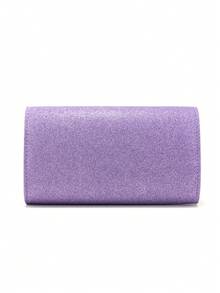 Elegant Fashionable Envelope Evening Clutch Bag, Suitable For Party, Wedding And Prom , Purple - Purple - View 4