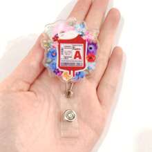 4 pièces/1 pièce Porte-carte d'identité de badge d'infirmière/médecin extensible, transparent, facile à enclencher, en acrylique plat 2D. Étui pour carte d'étudiant, porte-clés unisexe, accessoire de sac voiture