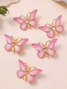 10 piezas de pasadores de pelo con mariposas 3D para niños, accesorios de pelo lindos de color degradado para niñas