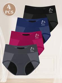 4pcs Women Period Underwear Leakproof Triangle Physiological Panties - Multicolor - View 4