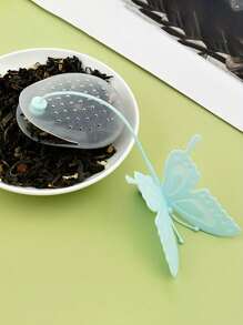 1 pièce infuseur à thé en silicone en forme de papillon avec chaîne amovible - passoire réutilisable transparente pour vrac/thé aux herbes (17 cm x 10 cm), élégante décoration de cuisine et cadeau pratique pour les amateurs de thé/usage au bureau/présentoir de café Rentrée scolaire