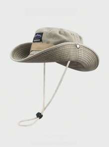 1pc Men's Sun Block Bucket Hat, Outdoor Hiking Climbing Fishing UV Protection Cowboy Hat, Unisex Sun Hat