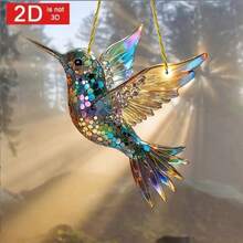 1pc-2D Flat Bird Catcher - Luxury Model, 5.9-Inch X 5.9-Inch Colored Acrylic Glass, Four-Season Decorative Door Hanger, Unique Home Garden Gift, Ideal Choice For Festival Decoration, Perfect Choice For Bird Lovers