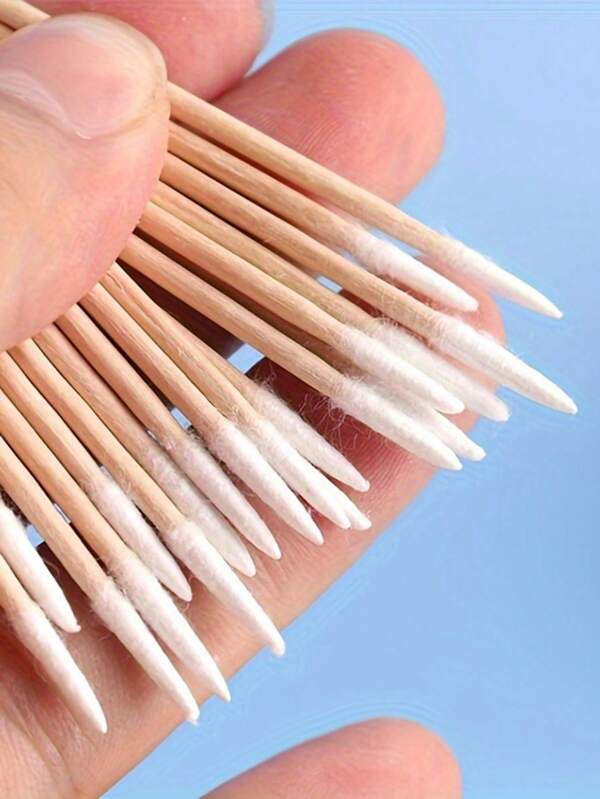 100pcs/200pcs/300pcs/500pcs Ultra-Fine Disposable Nail Cleaning Sticks With Sharp Tip For Precision - Pack Of Small-Tip Wooden Toothpick-Style Sticks For Nail Care