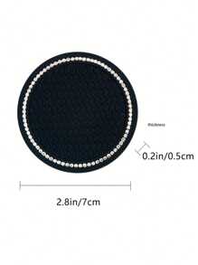 1/2pcs Car Cup Coaster, Bling Cup Holder Insert Coasters,Universal Auto Non-Slip Cup Holder Embedded In Ornaments Silicone Coaster, Car Interior Accessories Mat,7cm/2.75 Inch Soft Crystal Rhinestone Rubber Pad Set Round Auto Drink Coaster Car Interior Accessories