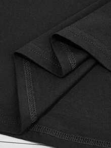 تيشيرت رقبة دائرية أكمام قصيرة لون أحادي كاجوال للنساء، تصميم لشاطئ الصيف والعطلات