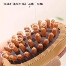 1 件经络按摩刷，手动全身刮痧按摩器，头部腹部腿部身体放松软刷，符合人体工程学的抗疲劳按摩工具，适合家庭使用 - 棕色 - 查看 4