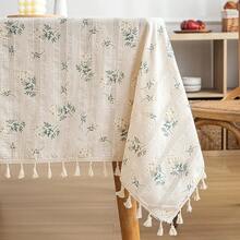 Borlas florales color beige