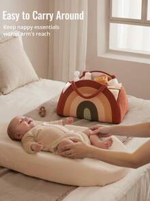 Baby Diaper Caddy Basket, Sturdy Diaper Caddy Organizer, Large Baby Shower Caddy For Newborn Boys And Girls, Gift For Baby Shower List, Newborn Essentials Basket - Red - View 4