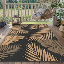 Outdoor Rug Garden Rugs Outdoor Waterproof Reversible Washable UV Resistant Carpet Modern Large Area Rugs For Patios Garden RV Picnic Backyard Balcony 180x275cm Black Brown - 180x275cm(Rectangular) - View 2