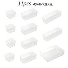 6/7/8 sztuk/zestaw Przezroczysty pojemnik na kosmetyki, minimalistyczny przegroda szuflady, organizer do makijażu pędzli do cieni do powiek, uchwyt na pędzle do perfum, przezroczysty akrylowy organizer na blat, lakier do paznokci, pielęgnacja skóry, makijaż, wiele funkcjonalnych półek do przechowywania