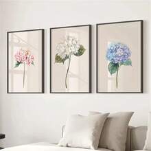 1Pc/3Pcs Hiện Đại Trừu Tượng Hoa Treo Tường Nghệ Thuật Trang Trí Áp Phích Màu Nước Đơn Giản Hoa Cẩm Tú Cầu Tranh In Canvas Tranh Cho Phòng Khách Phòng Ngủ Văn Phòng Tại Nhà Ký Túc Xá Trang Trí Thiết Kế Nền Tường Hình Ảnh Có Khung/Không Khung - Nhiều màu - Xem 2