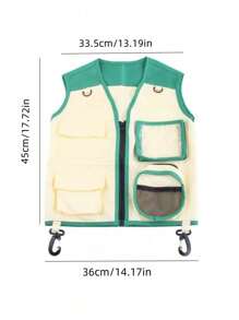 2 pièces Gilet multifonctionnel pour enfants de 3 à 8 ans avec chapeau, style multicolore, tissu respirant et séchage rapide, poches multiples (facile à ranger), avec crochets (facile à accrocher divers outils), convient aux passionnés de sports pour enfants, aventures en plein air, activités scolaires