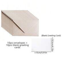 10/20pcs Burlap Kraft Envelopes For Wedding Party Invitations, Letter Mailing, Postcard Envelopes, Vintage Envelopes, Envelope Size 16.5*11cm (6.5*4.3inches), Mailing Supplies