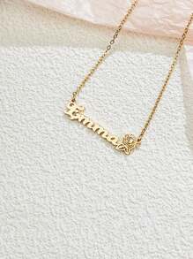 1pc Customized Necklace With Pendant, Stainless Steel Personalized Jewelry Pendant Necklace, Suitable For Teenagers, Children, Friends, Couples, Great For Anniversary, Mother's Day, Birthday, Graduation, Daily Wear, Wedding, Party, Gathering