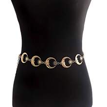Multifunktionaler minimalistischer goldener Halbmond Taillen Kette