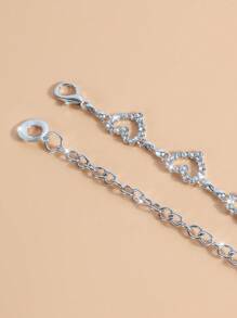 1 pièce Chaîne de taille en alliage en forme de cœur simple et à la mode décorée de strass pour robe de femmes