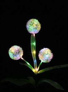 1 pièce / 2 pièces Lumières de jardin solaires LED en forme de pissenlits - Éclairage extérieur paysager à boules multicolores avec design de piquet résistant aux intempéries pour parcs, jardins et décorations de fête, mise en valeur du paysage | Lumières décoratives pour pelouse | Lumières solaires de jardin