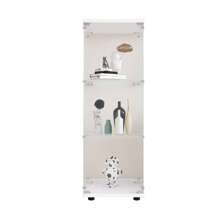 Vetrina espositiva in vetro da 46x36x125cm, vetrina espositiva a 3 ripiani, moderna vetrina espositiva in vetro da appoggio per libri da collezione e vino