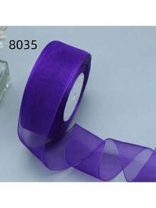 50y 透明装饰雪纱丝带，3.8 厘米宽缎带，DIY 礼品包装，发饰和工艺丝带，圣诞节情人节