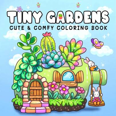 Cadeau de Noël, Cadeau du Nouvel An, Livre de coloriage à feuilles détachées, Livre de coloriage à spirale, 1 pièce (TINY GARDENS) CoCo Livre de coloriage à spirale pour adultes et adolescents, Cadeau de rentrée scolaire, Jolies plantes dans le jardin, Soulager le stress, Passer le temps et maintenir une humeur joyeuse